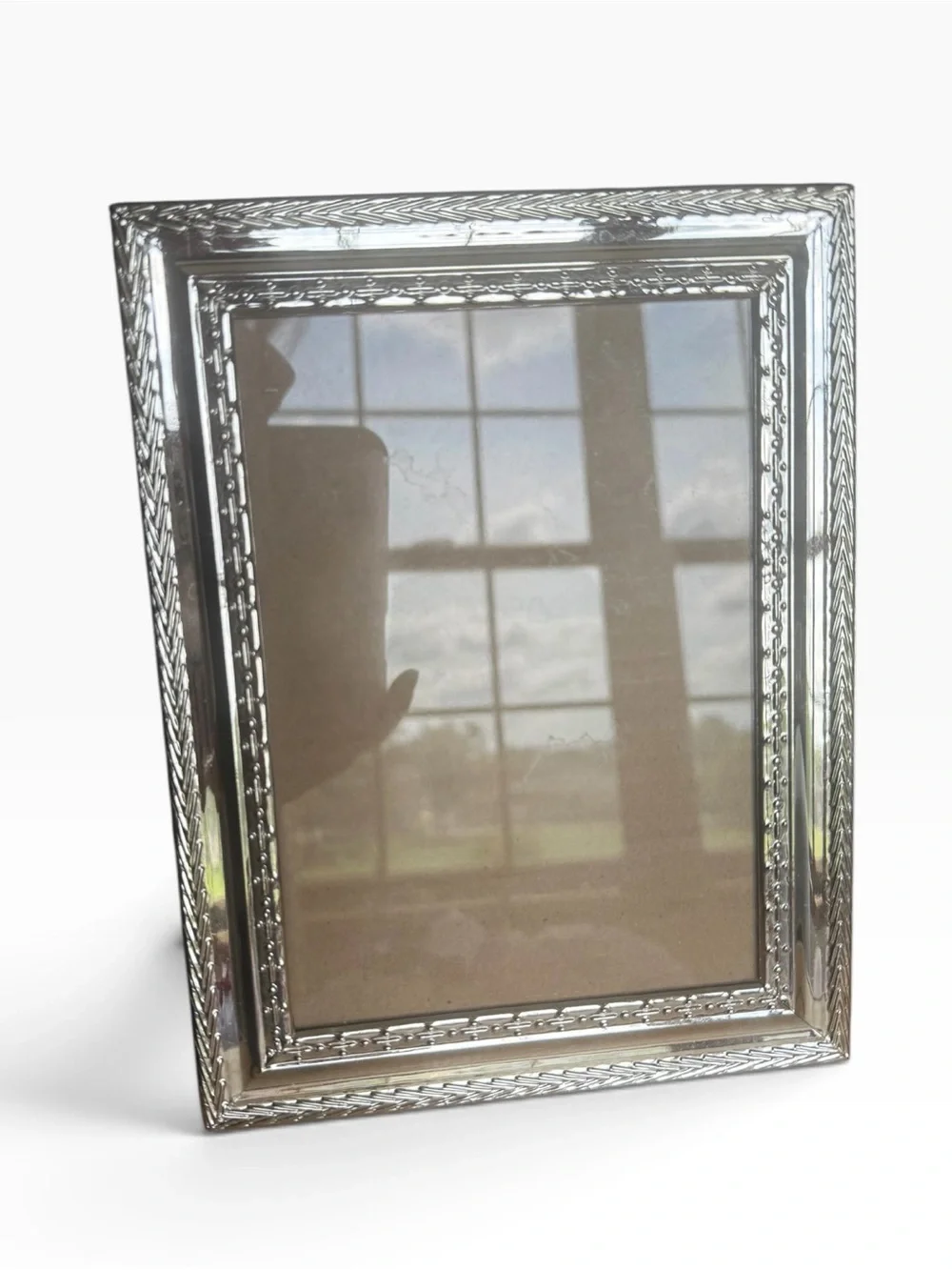 Huntington Gallery 5x7 Silver Picture Frames Set of 2 Ornate Tabletop Easel